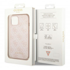 Kryt Guess 4G Gold Logo na Apple iPhone 14 Plus Elegantní  Růžový 