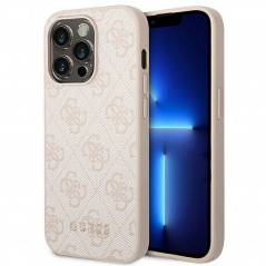 Kryt Guess 4G Gold Logo na Apple iPhone 14 Pro Elegantní  Růžový 