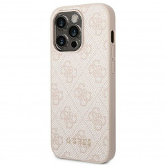 Kryt Guess 4G Gold Logo na Apple iPhone 14 Pro Elegantní  Růžový 