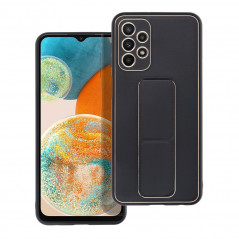 Kryt LEATHER Case Kickstand na Samsung Galaxy A23 5G Černý