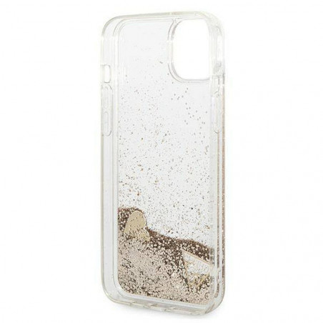 Kryt Guess Liquide Glitter Charms na Apple iPhone 14 Plus Elegantní  Zlatý 