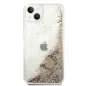 Kryt Guess Liquide Glitter Charms na Apple iPhone 14 Plus Elegantní  Zlatý 