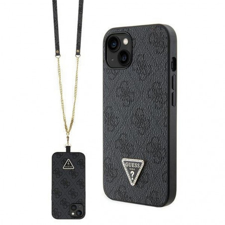 Kryt Guess Metal Logo Starss Crossbody na Apple iPhone 13 Elegantní  Černý 