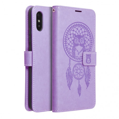 Peněženkové pouzdro MEZZO Book na XIAOMI Redmi 9C Lapač snů  Fialový (Purple) 