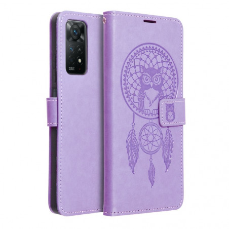 Peněženkové pouzdro MEZZO Book na XIAOMI Redmi Note 11 Pro Lapač snů  Fialový (Purple) 