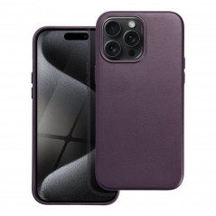 Kryt Leather Mag Cover na Apple iPhone 15 Pro Max Elegantní  MagSAFE  Tmavě fialový (violet)