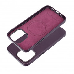 Kryt Leather Mag Cover na Apple iPhone 15 Pro Max Elegantní  MagSAFE  Tmavě fialový (violet) 