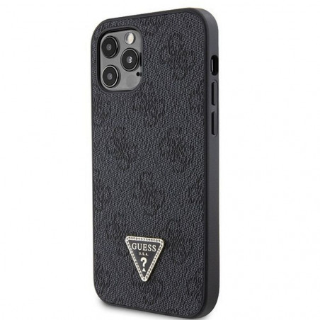 Kryt Guess Metal Logo Starss Crossbody na Apple iPhone 12 Pro Elegantní  Černý 