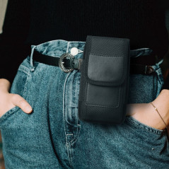 Univerzální pouzdro, Vertikální pouzdro Vertical Belt Holster OXFORD na Apple iPhone 11 Černý 