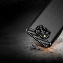 Kryt Carbon na XIAOMI Poco X3 NFC Elegantní  Černý 