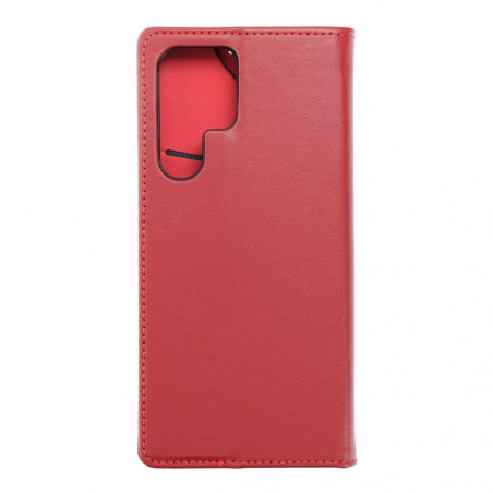 Peněženkové pouzdro Leather case SMART PRO na Samsung Galaxy S22 Ultra Elegantní  Vinově červený 