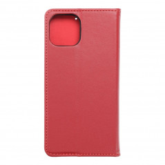 Peněženkové pouzdro Leather case SMART PRO na Apple iPhone 13 Elegantní  Vinově červený