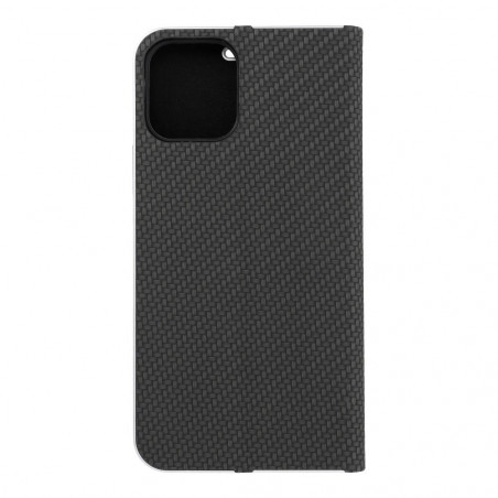 Peněženkové pouzdro LUNA Book Carbon na Apple iPhone 12 Pro Uhlíkové vlákno, Elegantní  Černý 