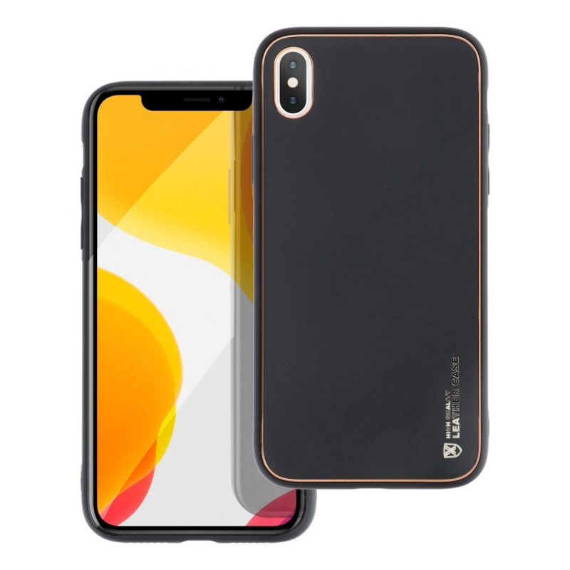 Kryt LEATHER na Apple iPhone XS Černý 