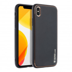 Kryt LEATHER na Apple iPhone XS Černý 