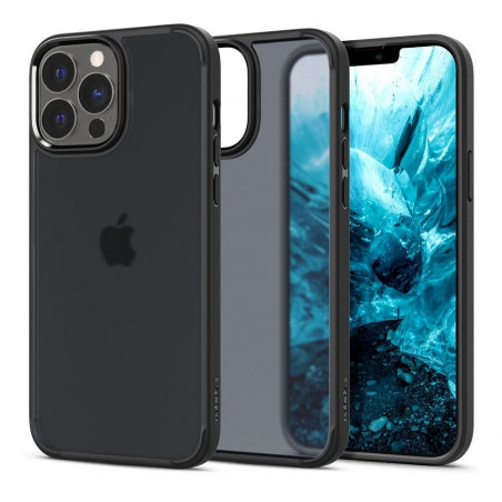 Kryt Spigen Ultra Hybrid na Apple iPhone 13 Pro Křišťálově čistý  Matná černá mrazivá