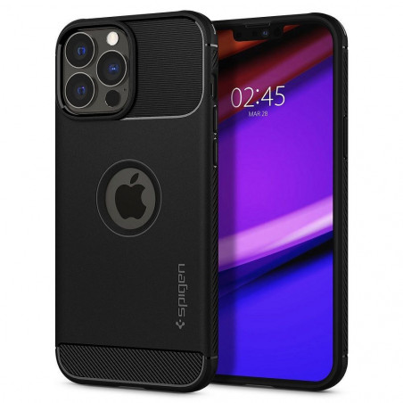 Kryt Spigen Rugged Armor na Apple iPhone 13 Pro Uhlíkové vlákno, Elegantní  Matná černá