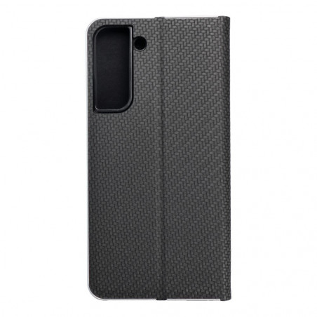 Peněženkové pouzdro LUNA Book Carbon na Samsung Galaxy S22 Plus Uhlíkové vlákno, Elegantní  Černý