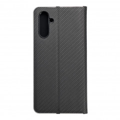 Peněženkové pouzdro LUNA Book Carbon na Samsung Galaxy A13 5G Uhlíkové vlákno, Elegantní  Černý 