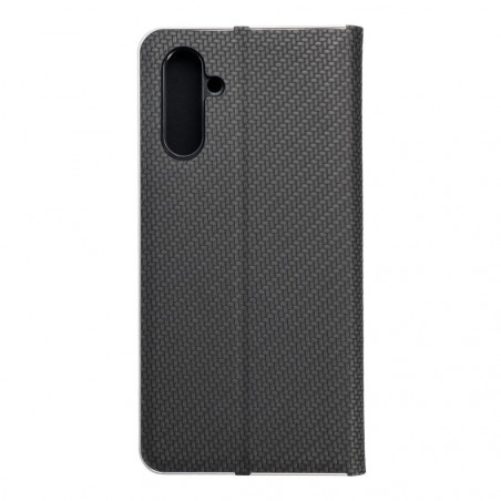 Peněženkové pouzdro LUNA Book Carbon na Samsung Galaxy A13 5G Uhlíkové vlákno, Elegantní  Černý 