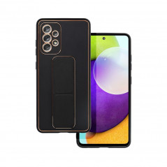 Kryt LEATHER Case Kickstand na Samsung Galaxy A52s 5G Černý 