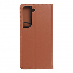 Peněženkové pouzdro Leather case SMART PRO na Samsung Galaxy S22 Elegantní  Hnědý 