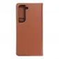 Peněženkové pouzdro Leather case SMART PRO na Samsung Galaxy S22 Elegantní  Hnědý 