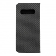 Peněženkové pouzdro LUNA Book Carbon na Samsung Galaxy S10 Plus Uhlíkové vlákno, Elegantní  Černý 