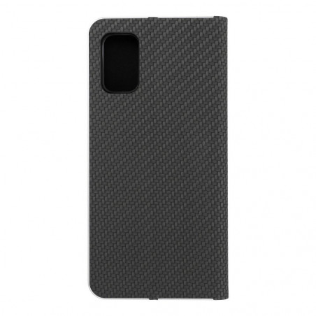 Peněženkové pouzdro LUNA Book Carbon na Samsung Galaxy A41 Uhlíkové vlákno, Elegantní  Černý 