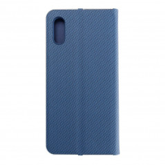 Peněženkové pouzdro LUNA Book Carbon na XIAOMI Redmi 9A Uhlíkové vlákno, Elegantní  Modrý 