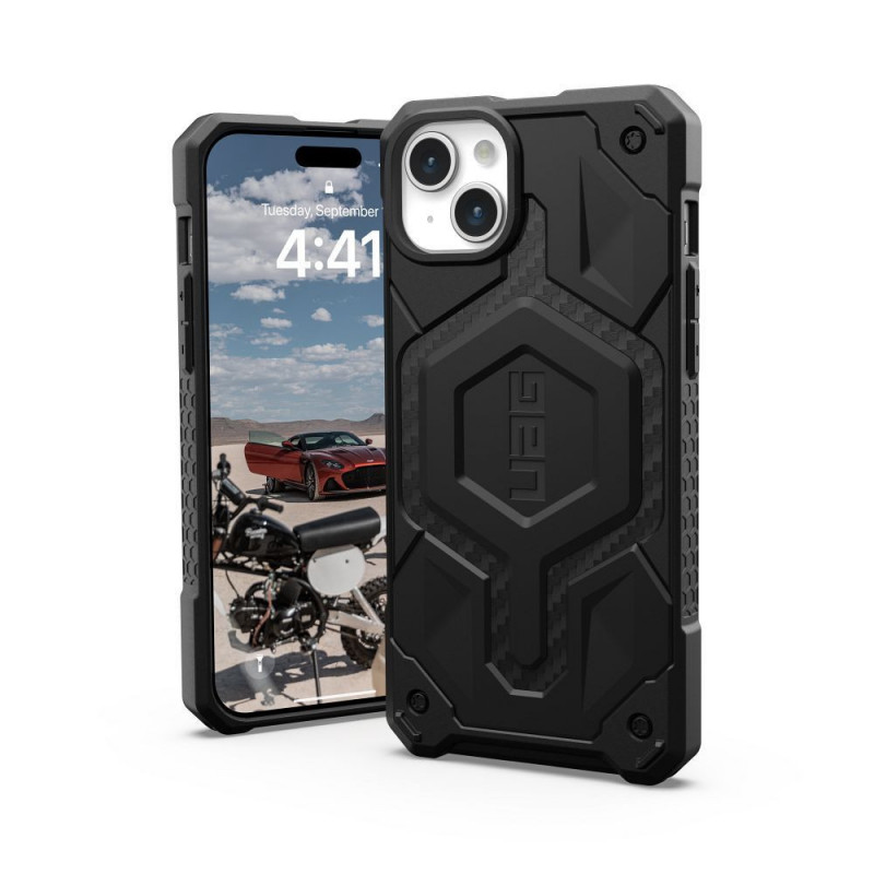 Kryt Urban Armor Gear Monarch Pro na Apple iPhone 15 Plus MagSAFE  Kevlarově černý 