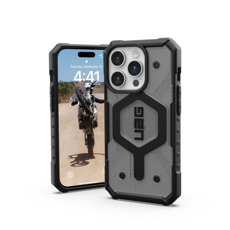 Kryt Urban Armor Gear Pathfinder na Apple iPhone 15 Pro Prémiové pouzdro  MagSAFE  Popelavý 