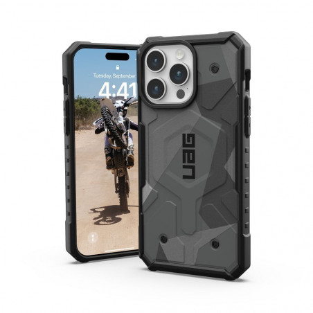 Kryt Urban Armor Gear Pathfinder na Apple iPhone 15 Pro Max Prémiové pouzdro  MagSAFE  Geometrická kamufláž