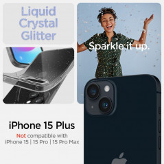 Kryt Spigen Liquid Crystal na Apple iPhone 15 Plus Křišťálově čistý  Třpytivý krystal 