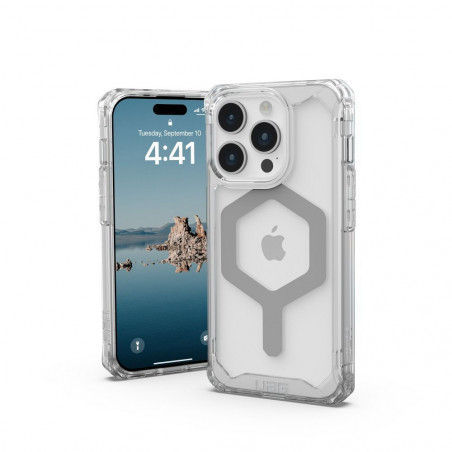 Kryt Urban Armor Gear Plyo na Apple iPhone 15 Pro Prémiové pouzdro  MagSAFE  Ledová stříbrná