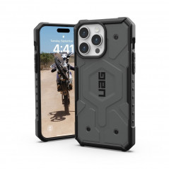 Kryt Urban Armor Gear Pathfinder na Apple iPhone 15 Pro Max Prémiové pouzdro  MagSAFE  Stříbrný