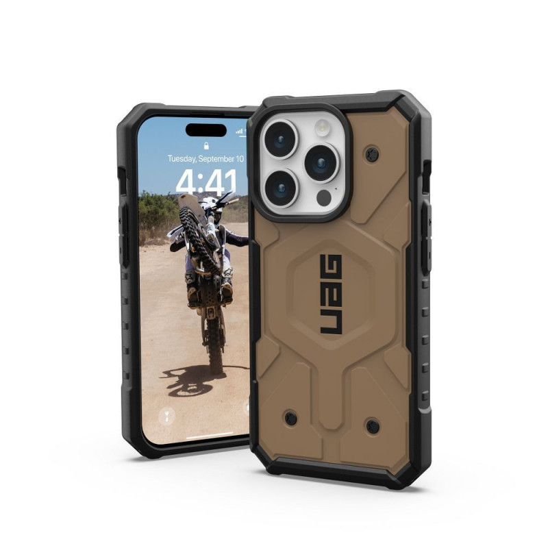 Kryt Urban Armor Gear Pathfinder na Apple iPhone 15 Pro Prémiové pouzdro  MagSAFE  Tmavá země 