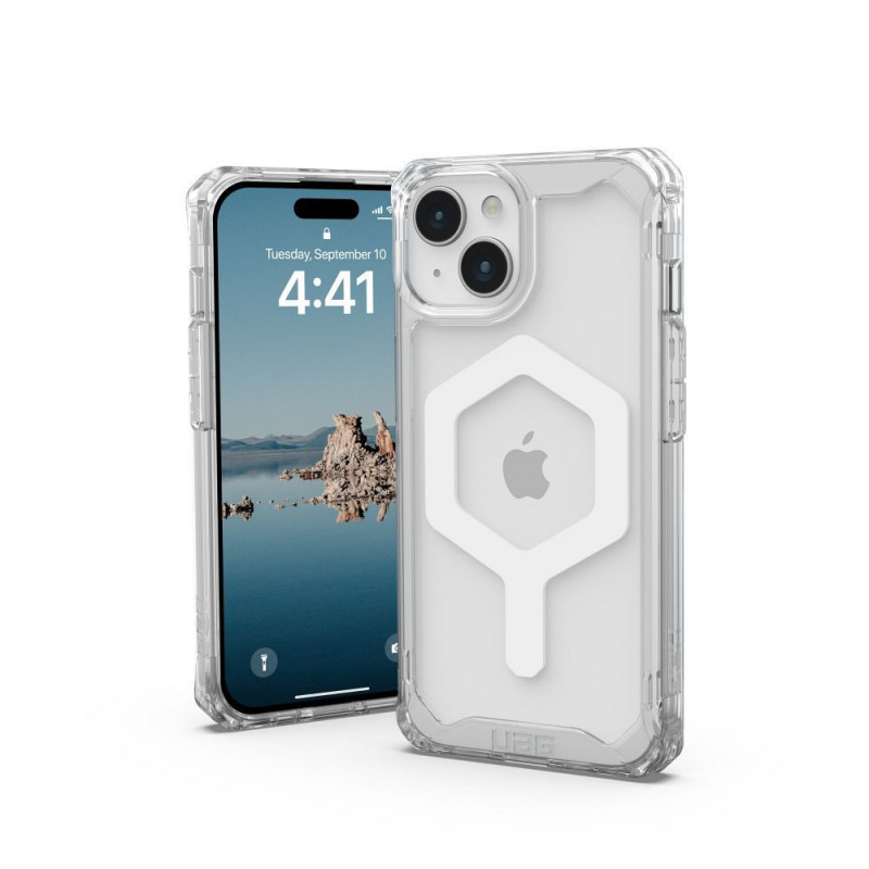 Kryt Urban Armor Gear Plyo na Apple iPhone 15 Prémiové pouzdro  MagSAFE  Ledová bílá 