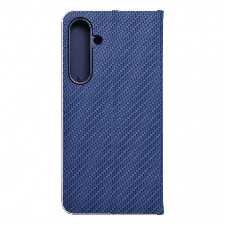 Peněženkové pouzdro LUNA Book Carbon na Samsung Galaxy S24 PLUS Uhlíkové vlákno, Elegantní  Modrý 