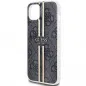 Kryt Guess 4G Gold Stripe na Apple iPhone 15 Plus Elegantní  Černý 