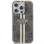 Kryt Guess 4G Gold Stripe na Apple iPhone 15 Pro Elegantní  Hnědý 