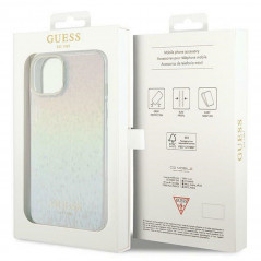 Kryt Guess IML Faceted Mirror na Apple iPhone 12 Elegantní  Duhové disco 