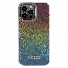 Kryt Guess IML Faceted Mirror na Apple iPhone 13 Pro Elegantní  Duhové disco 