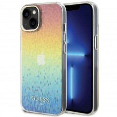 Kryt Guess IML Faceted Mirror na Apple iPhone 15 Elegantní  Duhové disco