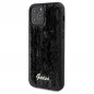 Kryt Guess Sequin Script Metal na Apple iPhone 12 Elegantní  Černý 