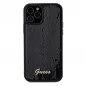 Kryt Guess Sequin Script Metal na Apple iPhone 12 Elegantní  Černý 