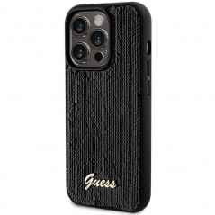 Kryt Guess Sequin Script Metal na Apple iPhone 13 Pro Elegantní  Černý