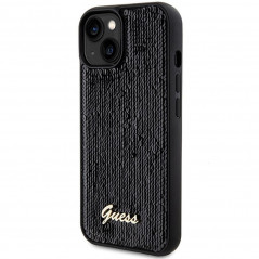 Kryt Guess Sequin Script Metal na Apple iPhone 14 Elegantní  Černý