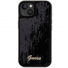 Kryt Guess Sequin Script Metal na Apple iPhone 14 Elegantní  Černý 