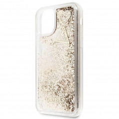 Kryt Guess Liquide Glitter Charms na Apple iPhone 11 Elegantní  Zlatý 